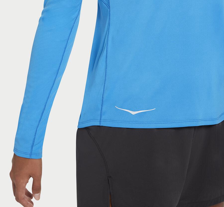 Hoka One One Top Dame - Performance Lang Sleeve - Blå - 043257GZU